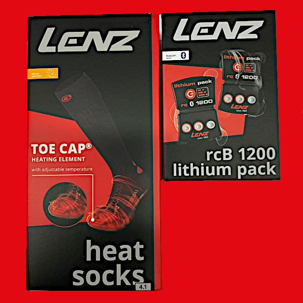 Lithium Pack rcB 1200 + LENZ heat sock 4.1 toe cap (grün/orange)