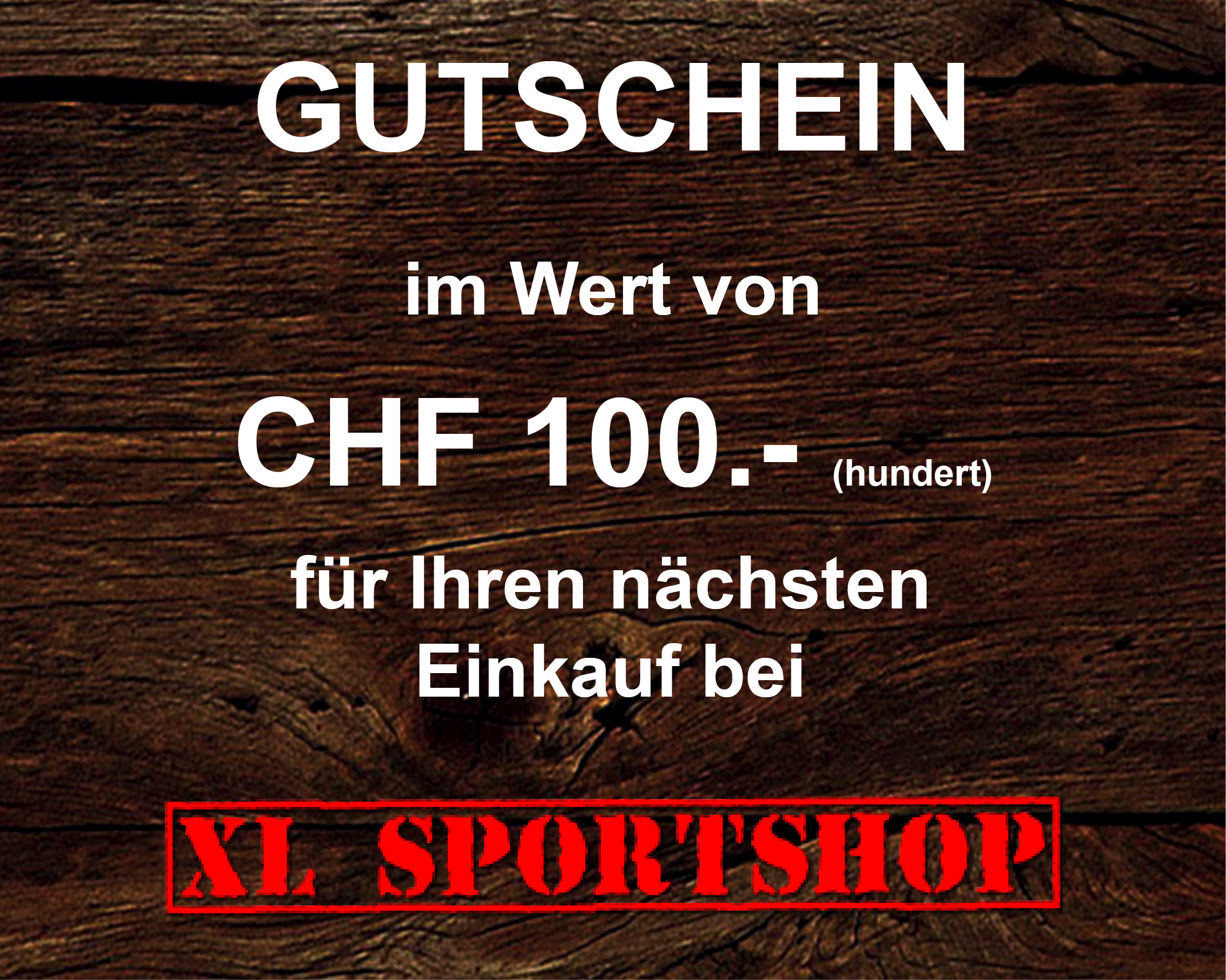 XL SPORTSHOP Geschenkgutschein CHF 100.-