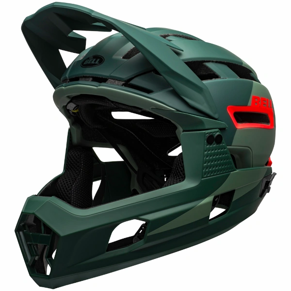 BELL Super AIR R Spherical MIPS Helmet (Matte/Gloss Green/Infrared)