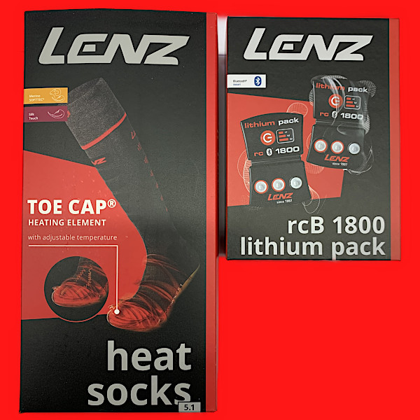 Lithium Pack rcB 1800 + LENZ heat sock 5.1 toe cap regular fit (schwarz)